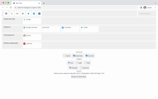 BNTP: Nueva Pestaña con Marcadores – Organiza tu Navegador - Screenshot 1