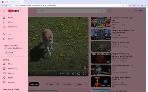 Pastel Pink YouTube: Personaliza tu YouTube con un tono rosa tierno - Screenshot 2