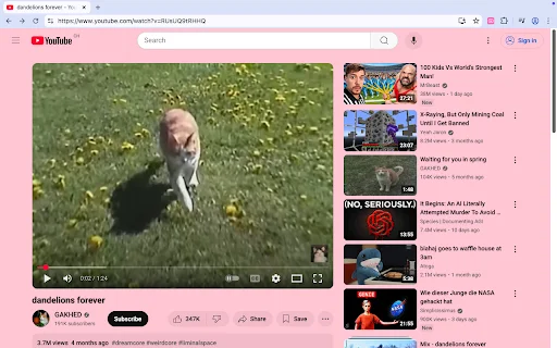 Pastel Pink YouTube: Personaliza tu YouTube con un tono rosa tierno - Screenshot 1