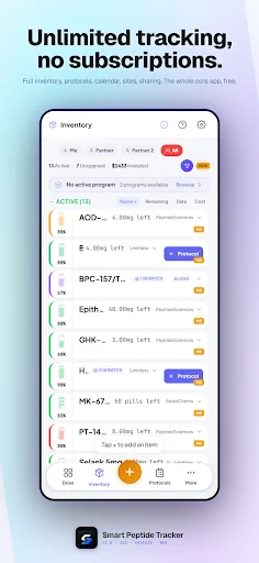 Smart Peptide Tracker: Optimiza tu Seguimiento de Péptidos - Screenshot 2