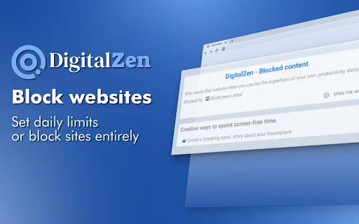 DigitalZen: Bloqueador de Sitios Web y Herramienta de Productividad - Screenshot 1