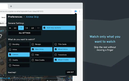 Anime Skip Player: Salta intros y mejora tu streaming en Crunchyroll - Screenshot 2