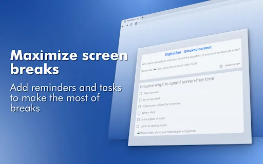 DigitalZen: Bloqueador de Sitios Web y Herramienta de Productividad - Screenshot 3