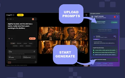 ImageFX Automator: Generación Masiva de Imágenes IA Gratis - Screenshot 2