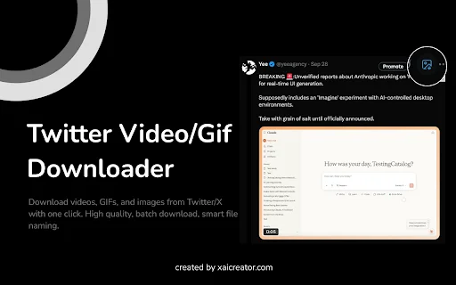 Descargar Videos de Twitter/X – Guardar GIFs y Fotos al Instante - Screenshot 1