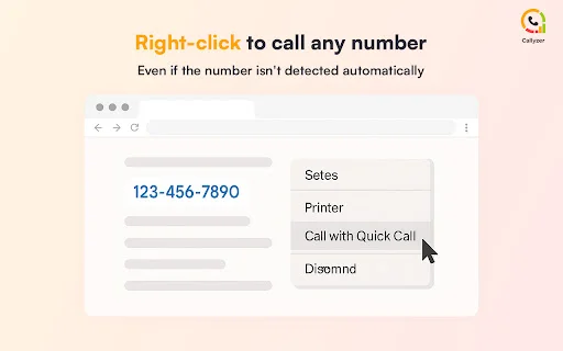 Quick Call by Callyzer: Haz llamadas directas desde Chrome - Screenshot 3