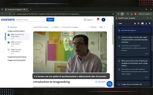 ChatGPT Audio Translator: Transcripción y Traducción en Vivo - Screenshot 4